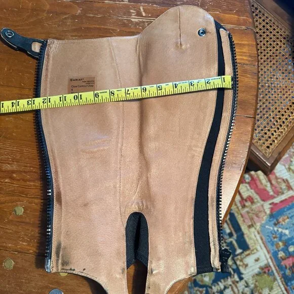 Ariat Black Leather Half Chap Pair - Picture 3 of 9